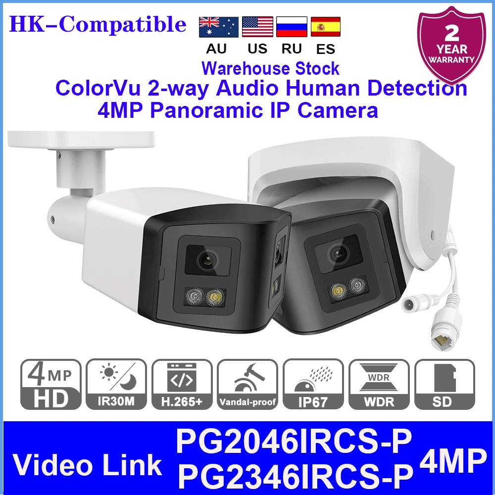 camera de seguranca de lente dupla compativel com hikvision 180 ultra wide ir panoramico e colorvu audio bidirecional camera de vigilancia 4mp 01