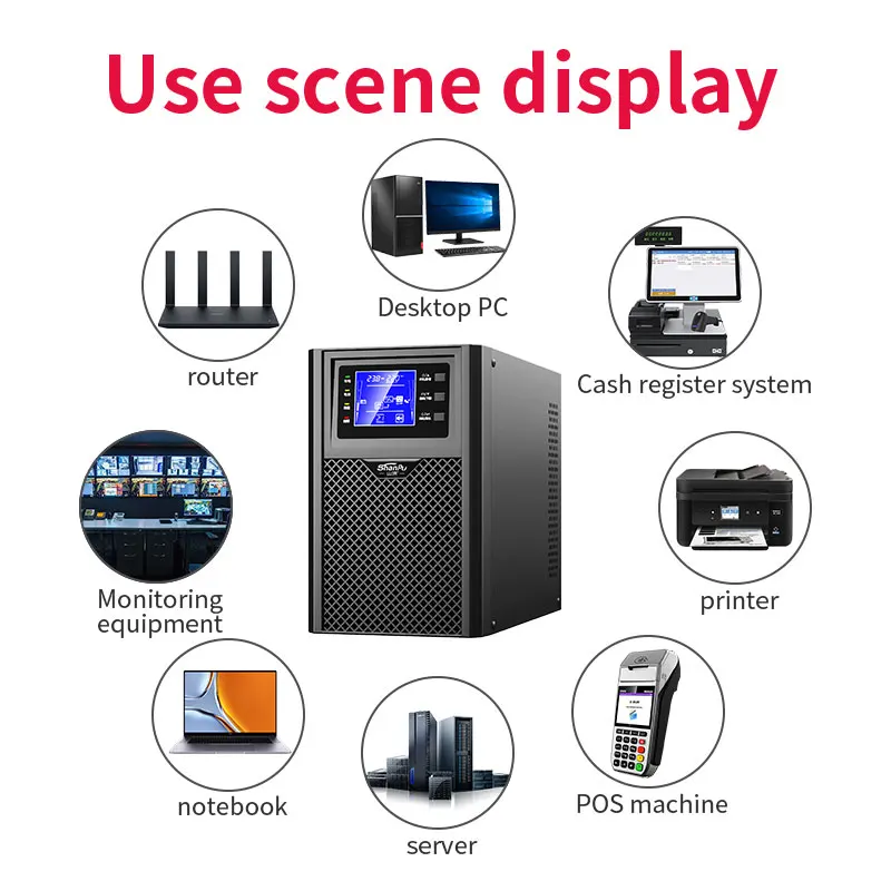 UPS عبر الإنترنت احتياطية التيار الكهربائي 1KVA 2KVA 3KVA موجة جيبية نقية UPS عرام حامي مع محول العزلة #5