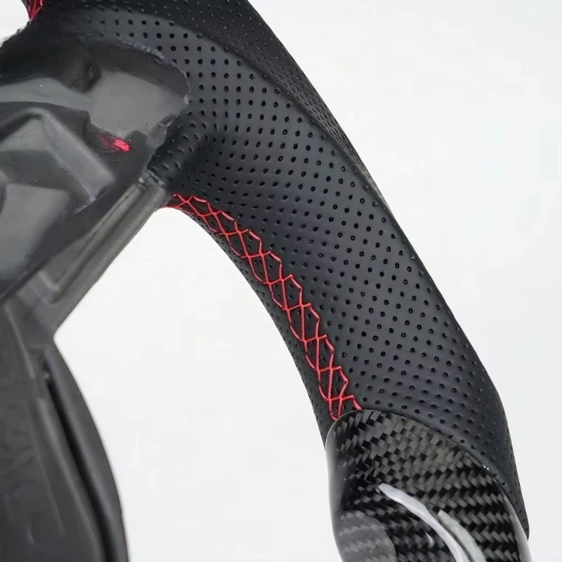 Customized Real Carbon Fiber Steering Wheel GLC63 SLC43 W205 Sport Upgrade DIY Replacement Modification Parts view 3