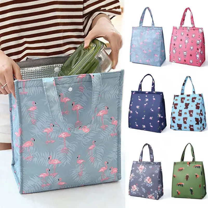 2022 Fashion Cooler Lunch Box Portable Insulated Canvas Lunch Bag Thermal Food Picnic  Tote Cooler Bag Lunch Bags For Women kids