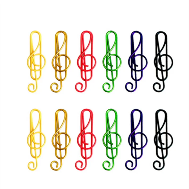 

50PCS/Pack 6 Colors Musical Paper Clips DIY School Office Stationery Accessories Supplies