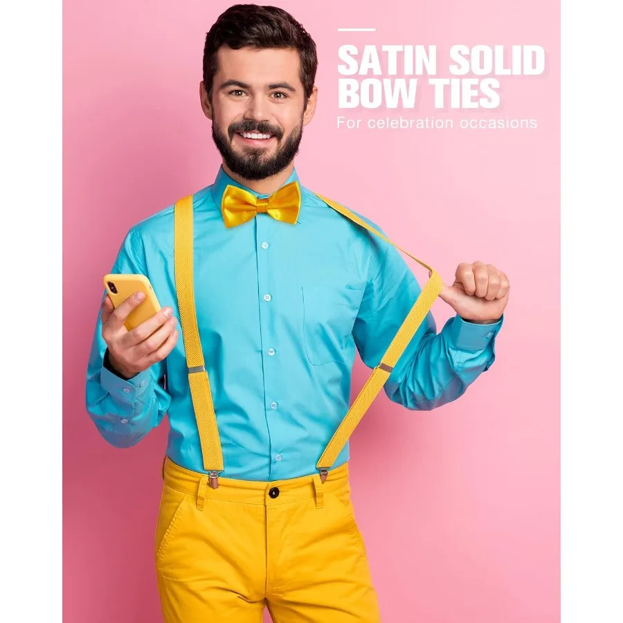 20 Pezzi Papillon da Uomo Formale in Raso Solido Tuxedo Lunghezza Regolabile Papillon PreAbbigliati per la Celebrazione del Matrimonio Perfetto per Gro