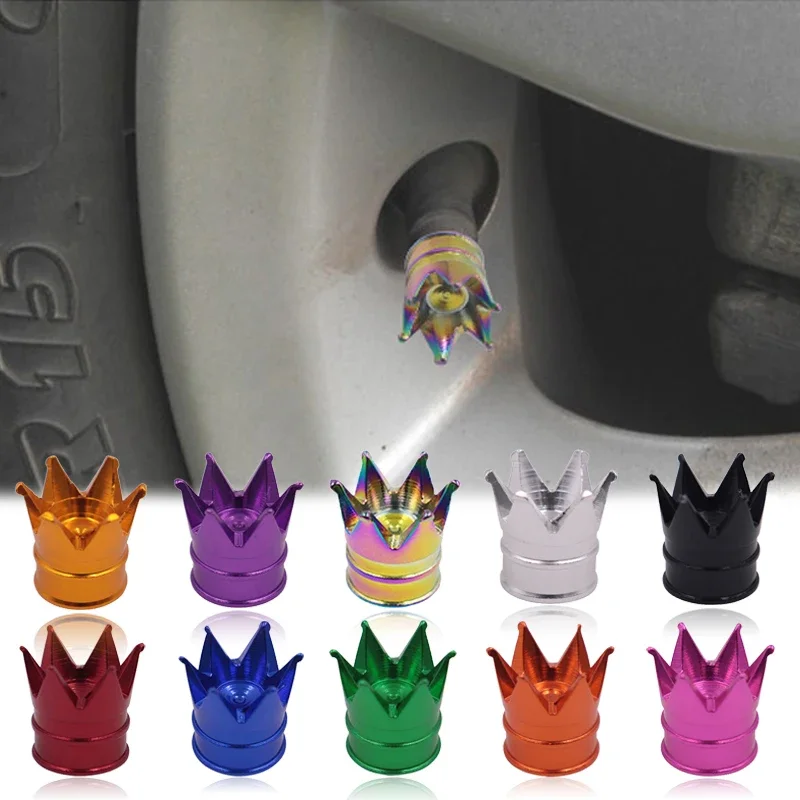 1/4Pcs Car Motorcycle Crown Wheel Tire Valve Caps Dustproof Valve Caps Cover Car Styling Auto Exterior Decoration Accessories