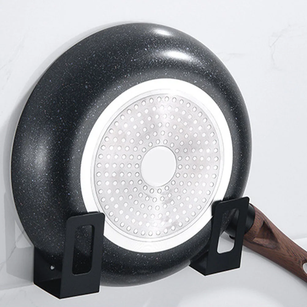 

2 Pairs Storage Rack Lid Pot Holders Pan Organizer Stainless Steel Wall Bracket