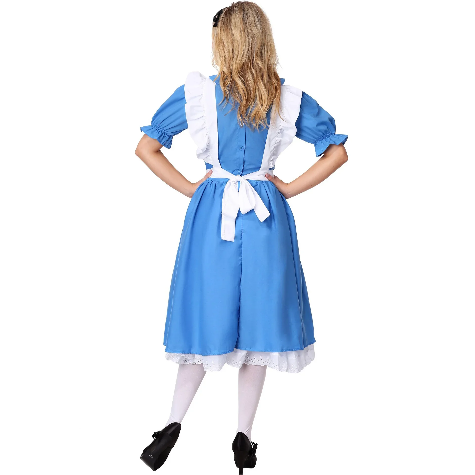 Women's Blue Alice in Wonderland Costume Halloween for Adult Party Lolita Maid Dress Cosplay Japanese Anime Maid Costumes