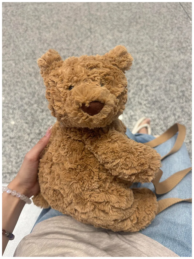 

2025 New cute bear plush backpack girl cartoon Small bag