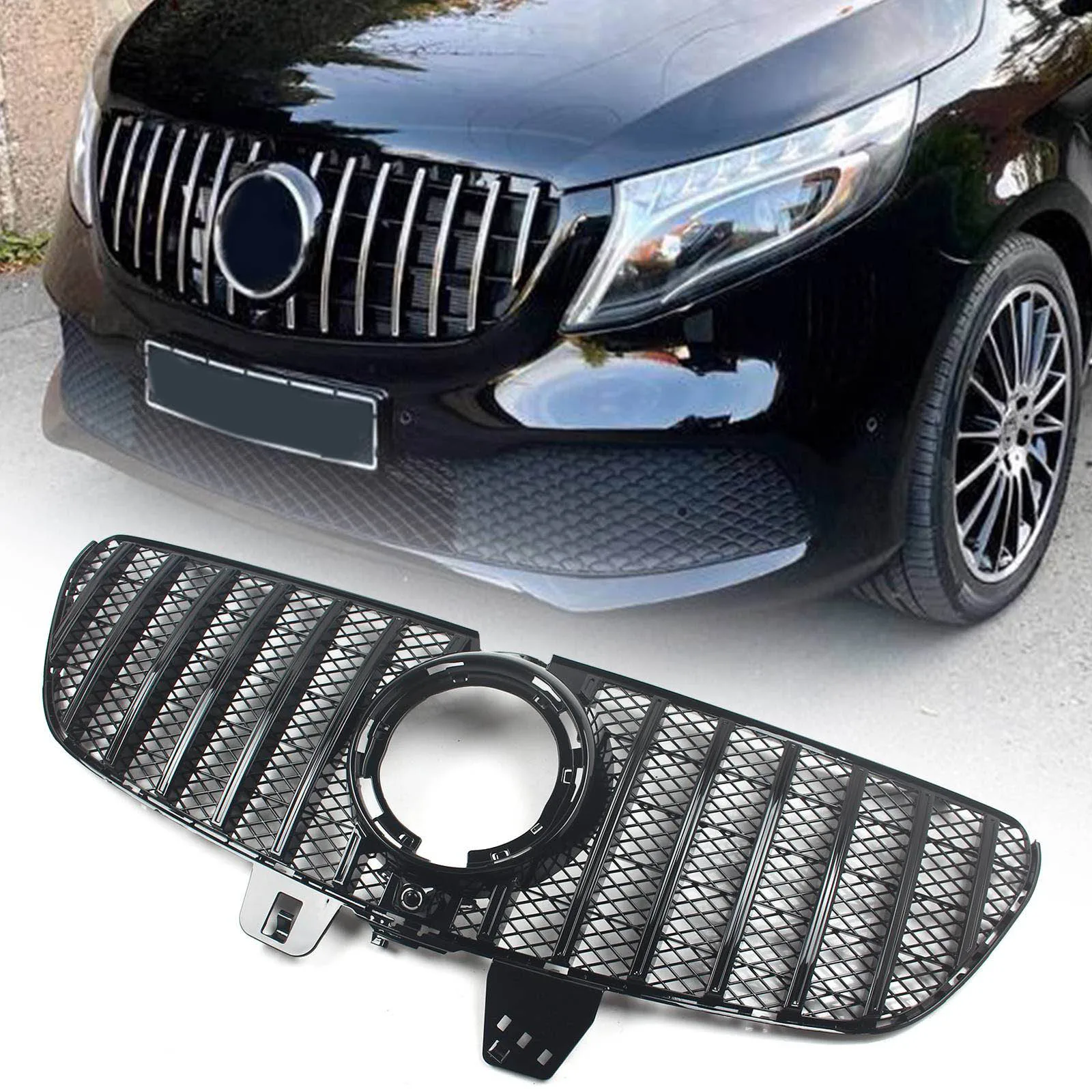 

Car Front Inlet Grille Bumper Grill Grid Tuning AccessoriesFor Mercedes-Benz V Class W447 V220 V250 V260 V300 2021 2022 2023 GT