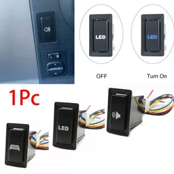 Car Blue LED Light DRL Fog Lamp Power On Off Switch Radar Camera Misic Button For Toyota LC95 2002 For HINO 500/700 Accessories
