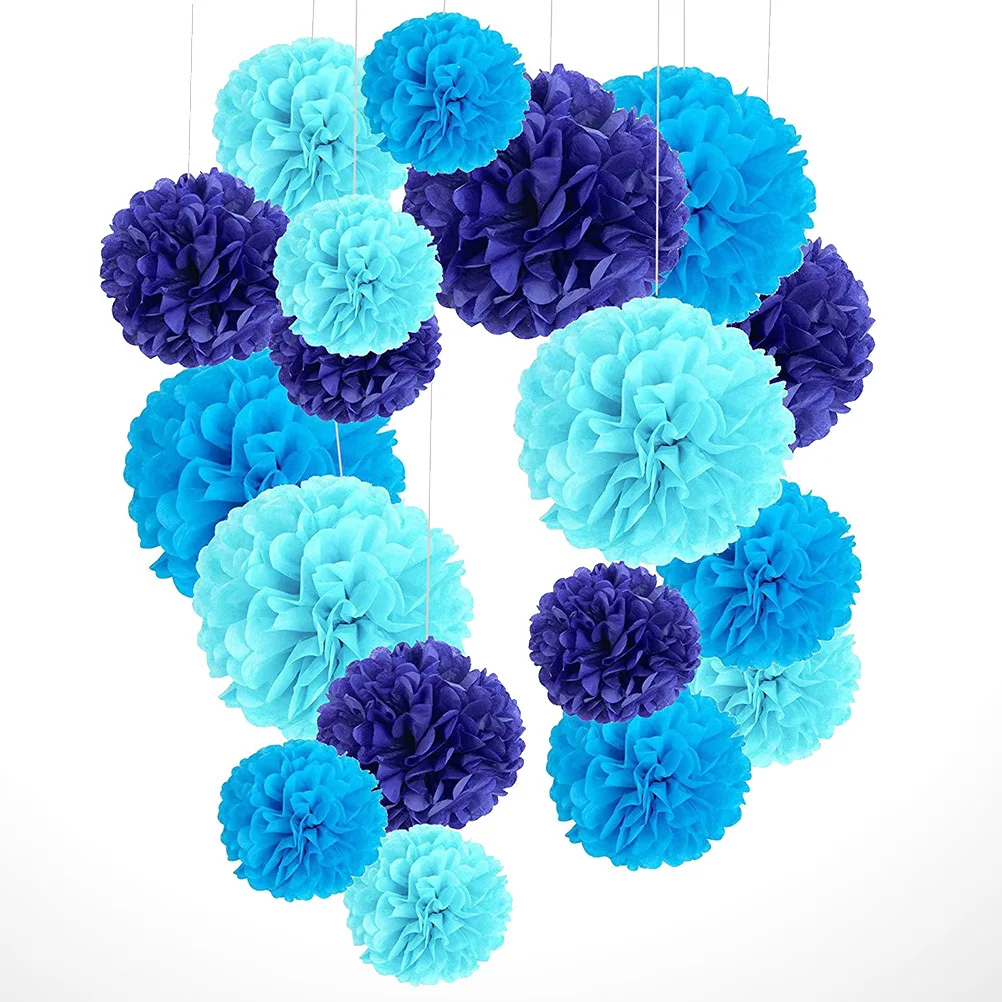 

1Set Paper Flower Ball Honeycomb Decor 8 10 12 Inch Dark Blue Party Supplies Festival Decoration Home Bar Shop Mall