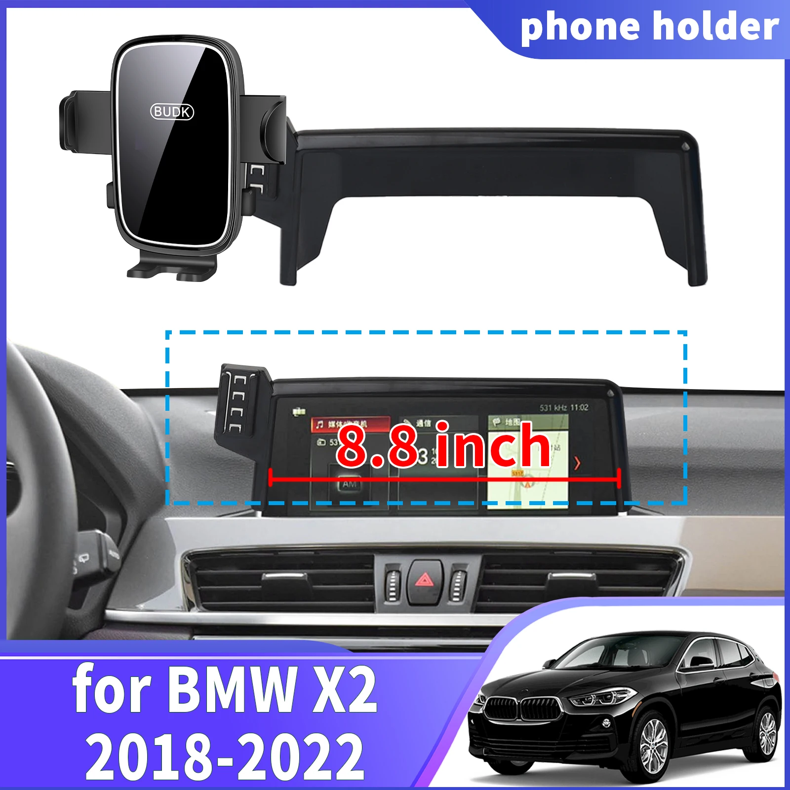 

fit for BMW X2 2018 2019 2020 2021 2022 F39 (8.8in) ​​Navigation Phone Holder Mount Customized Car accessoires