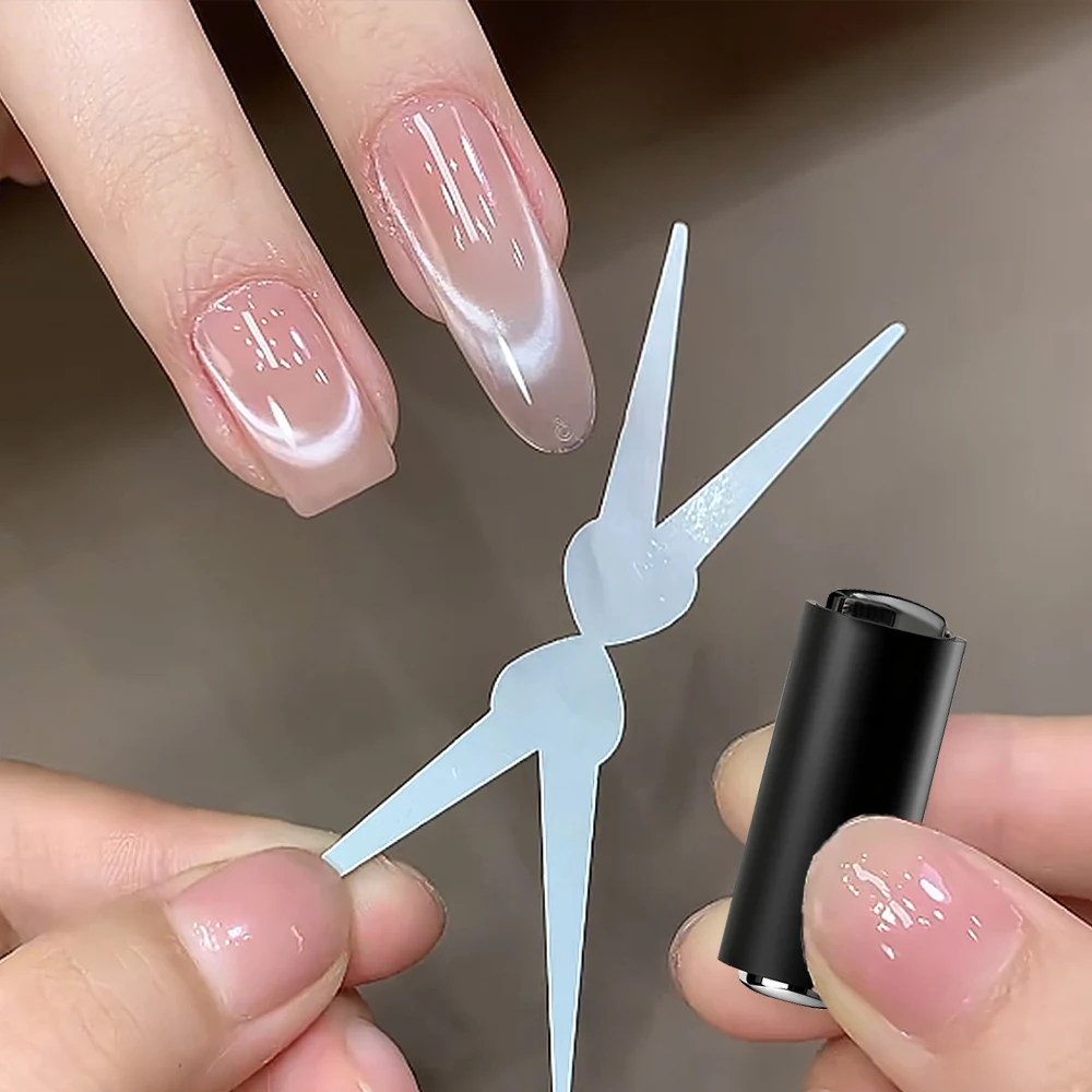 3D Double-head French Nail Art Magnet Cat Eye Magnetic Rod Combination Nail Art DIY V-Shape French Effect Gel Nail Polish Magnet - Image 2