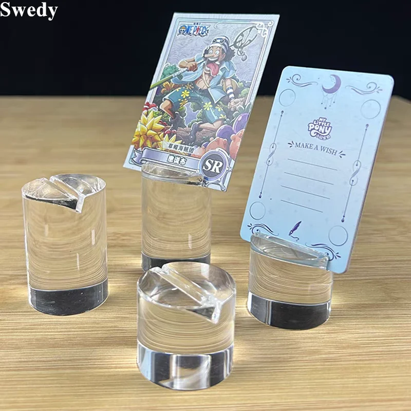 5 Pieces Wedding Card Holder Acrylic Sign Holder Display Stand Menu Bread Price Label Holder Clip Table Number Name Card Holder