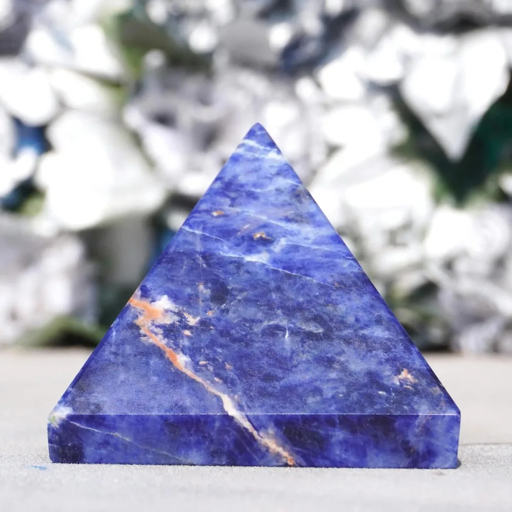 Natural Sodalite Crystal Pyramid, Deep Blue Crystal Stone, Elegant Home or Office Decoration, Perfect Gift for Holiday