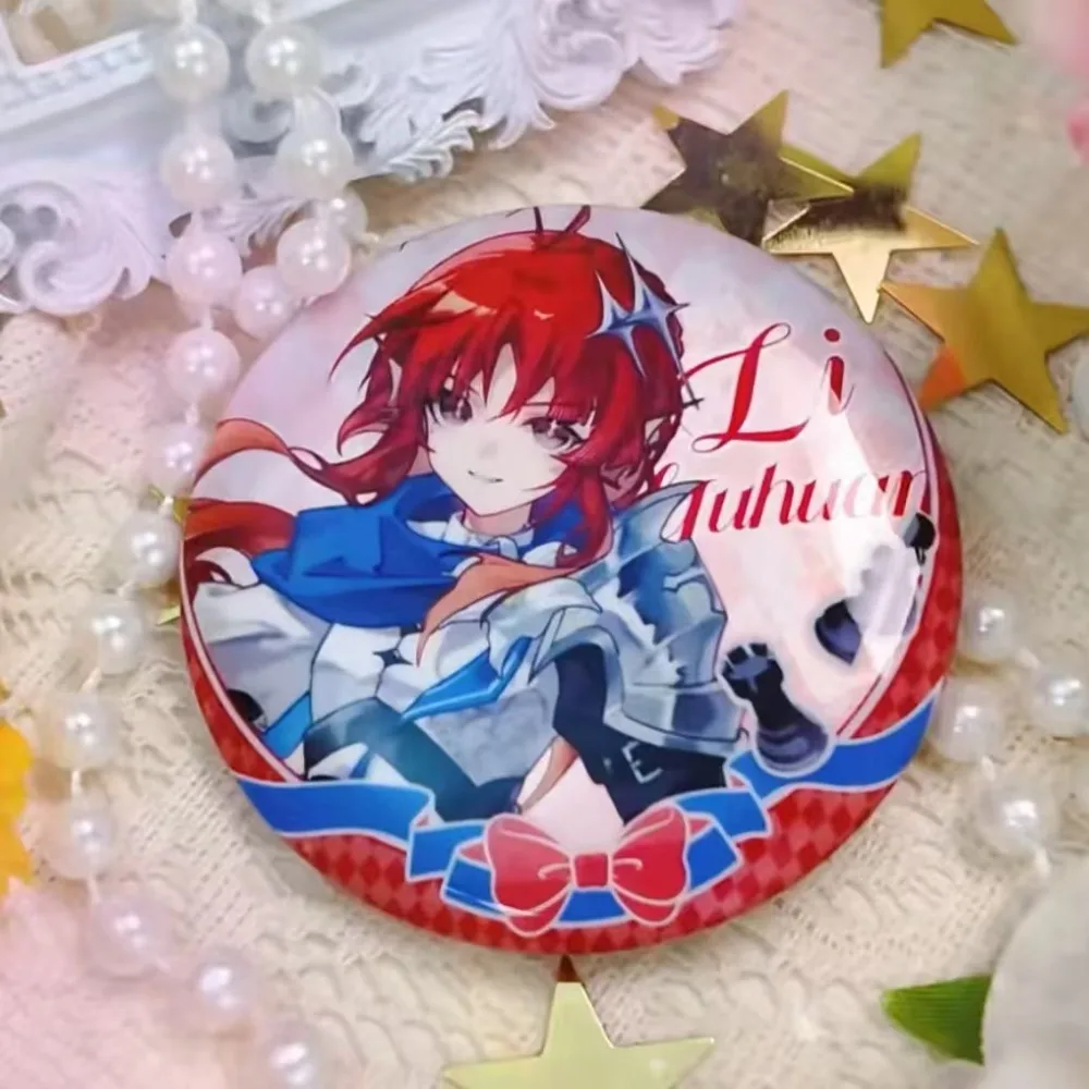 58MM Anime QiMiao Jun Stories Peripheral Laser Badge Brooch Pins Accessory Decoration Crafts Backpack Cosplay Jewelry Collection