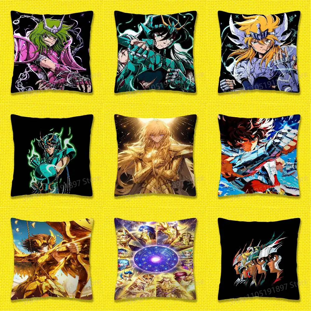 

S-Saint Seiya Knights Zodiac Throw Pillow Case For 45x45cm 40x40cm 55x55cm 50x50cm 30x30cm Square Car Pillowcase Shell