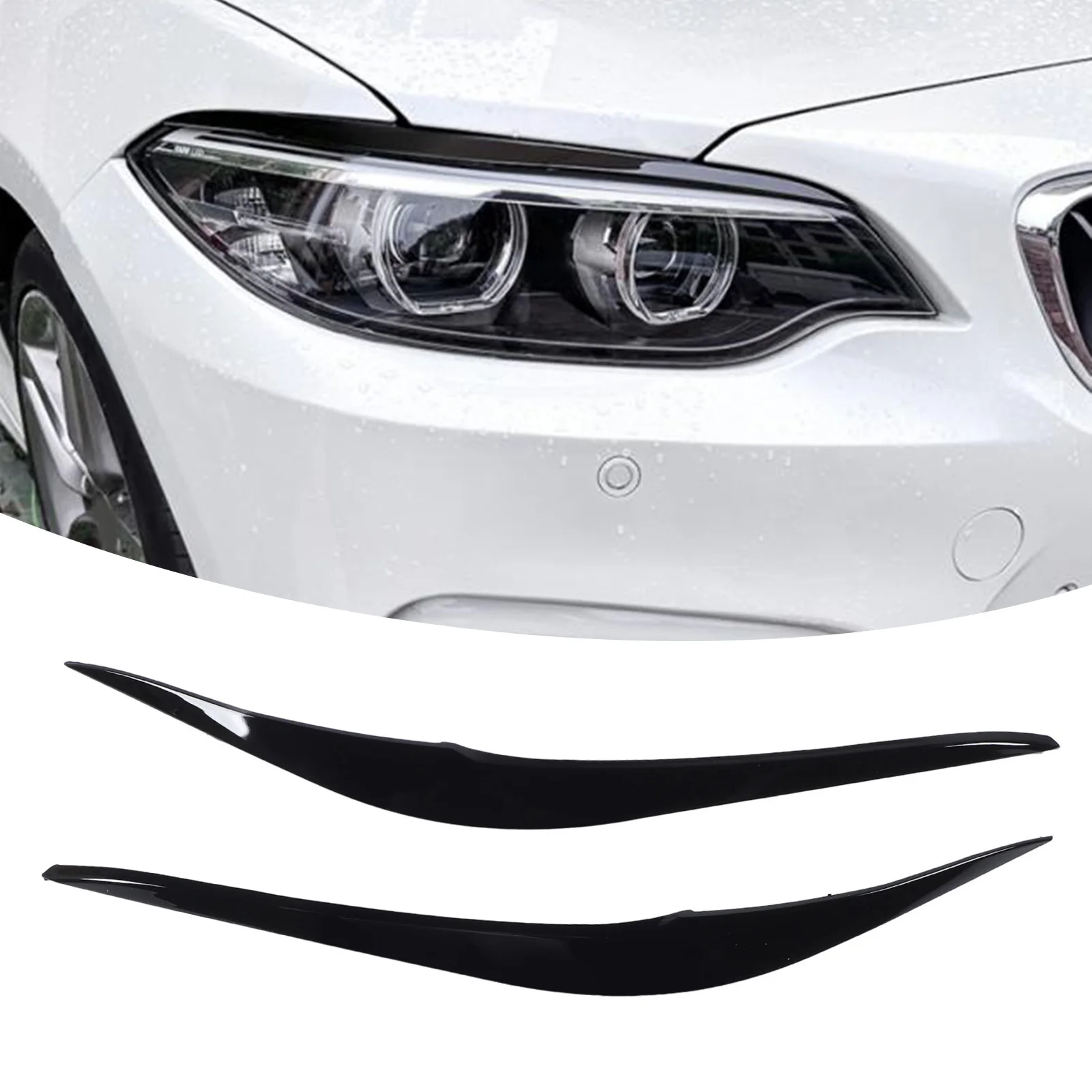

1 Pair of Headlight Eyebrow Left Right Quick Installation Racing Style Headlamp Eyelid for BMW 2 Series F22 F23 2015-2019
