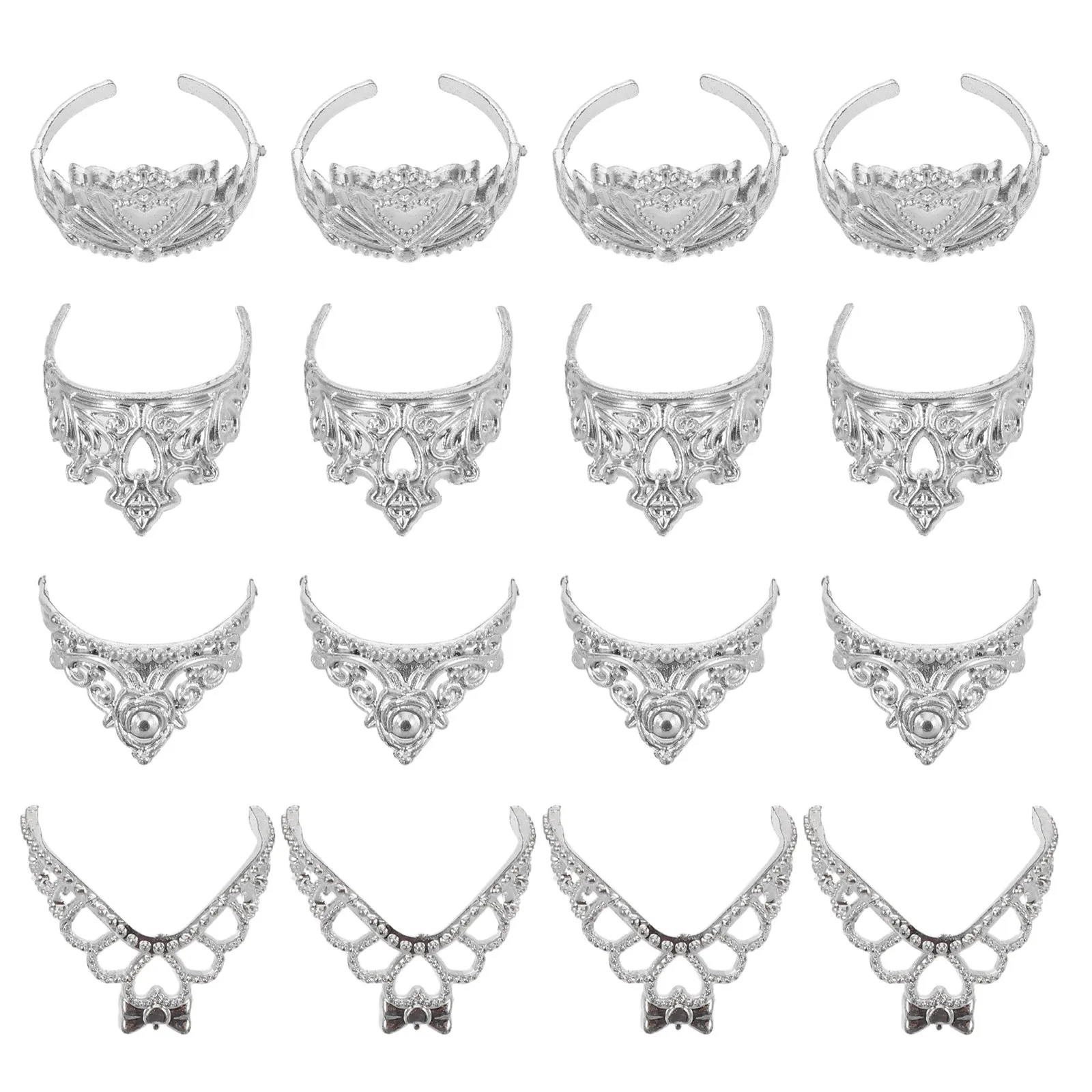 

80Pcs Elegant Mini Crown Set for Dollhouse Queens Intricate Headwear Accessories Dress Up Role Playing Creative