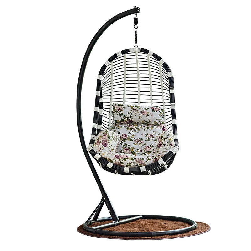 Fujiyi Outdoor Balcony Hanging Basket Rattan Chair Hanging Chair Leisure Swing Single Rocking Chair Adult Bird's