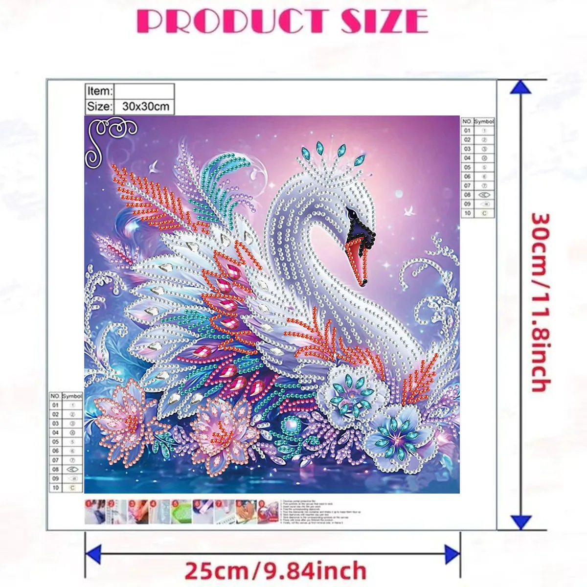 PhotoCustom 5d Diy Special Shaped Diamond Painting Animal White Goose Embroidery Kit Rhinestone Mosaic Cross Stitch Home Decor G