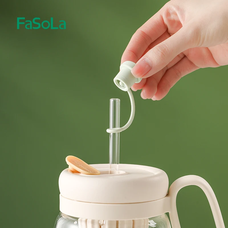 FaSoLa 2Pcs Silicone Straw Covers Caps Dust-Proof Reusable Straw Tips Lids Topper Compatible Straw Protectors