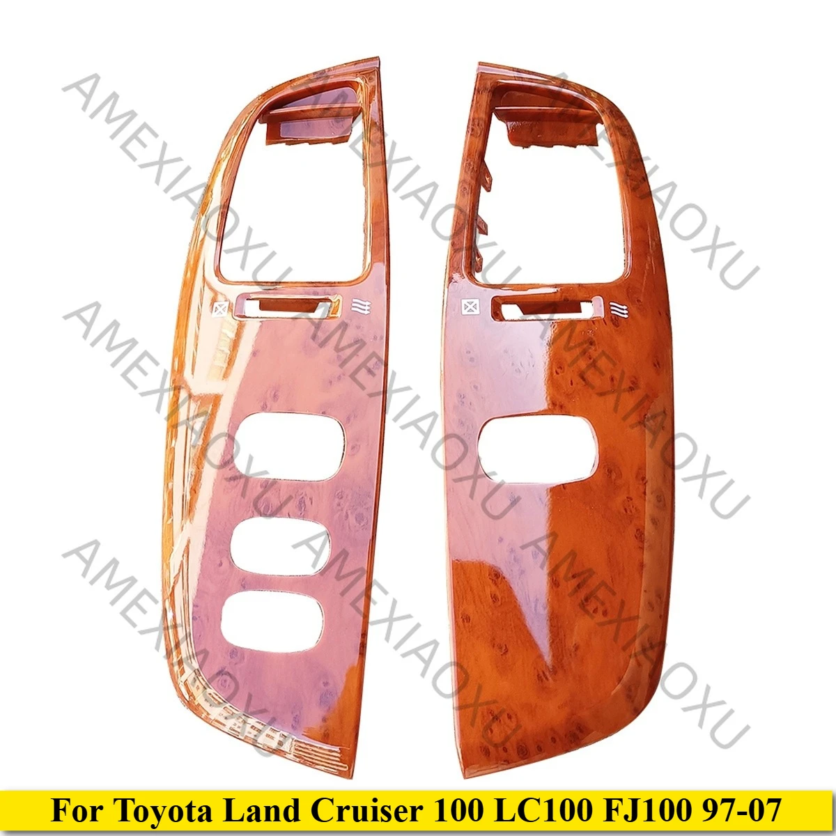 1 Pair For Toyota Land Cruiser 100 LC100 FJ100 97-07 Air-Conditioning Outlet Wood Grain  Panel Vent Face Frame AMEXIAOXU
