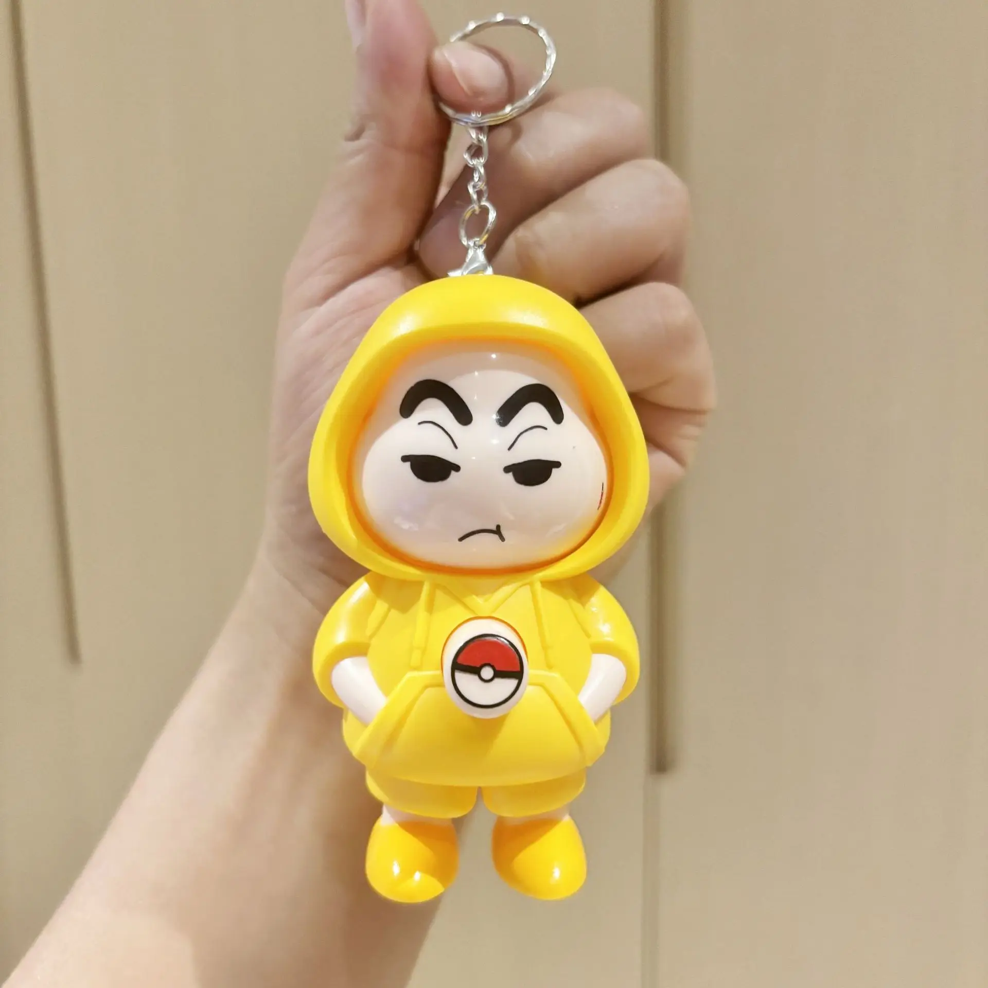 New Crayon Shin Chan Face Changing Keychain Doll Doll Character 3-Side Model Doll Bag Keychain Creative Cartoon Gift Toy Pendant