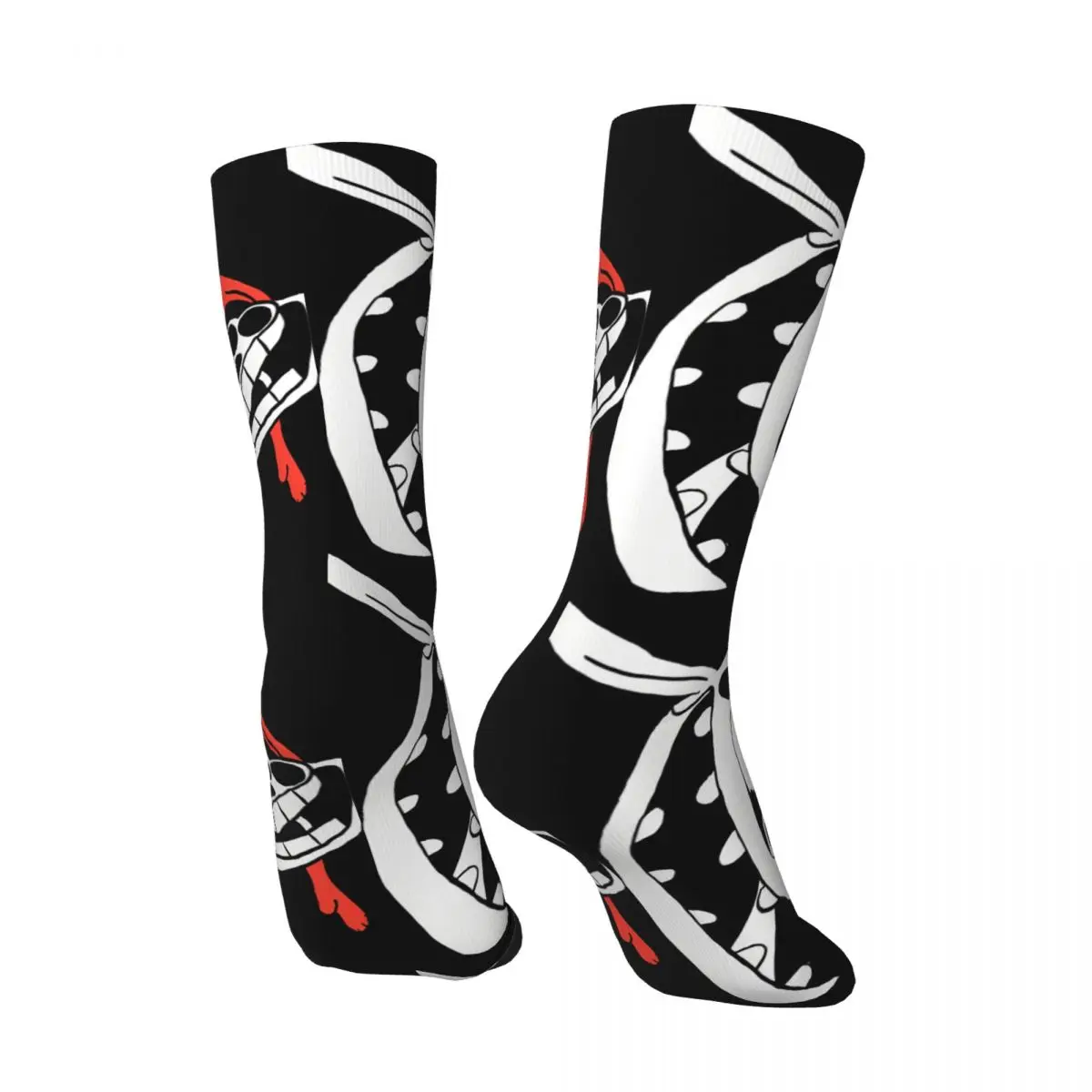 Funny Crazy compression Skulls Sock for Men Hip Hop Harajuku Cow And Chicken Cartoon Happy Quality Pattern Printed Boys Crew