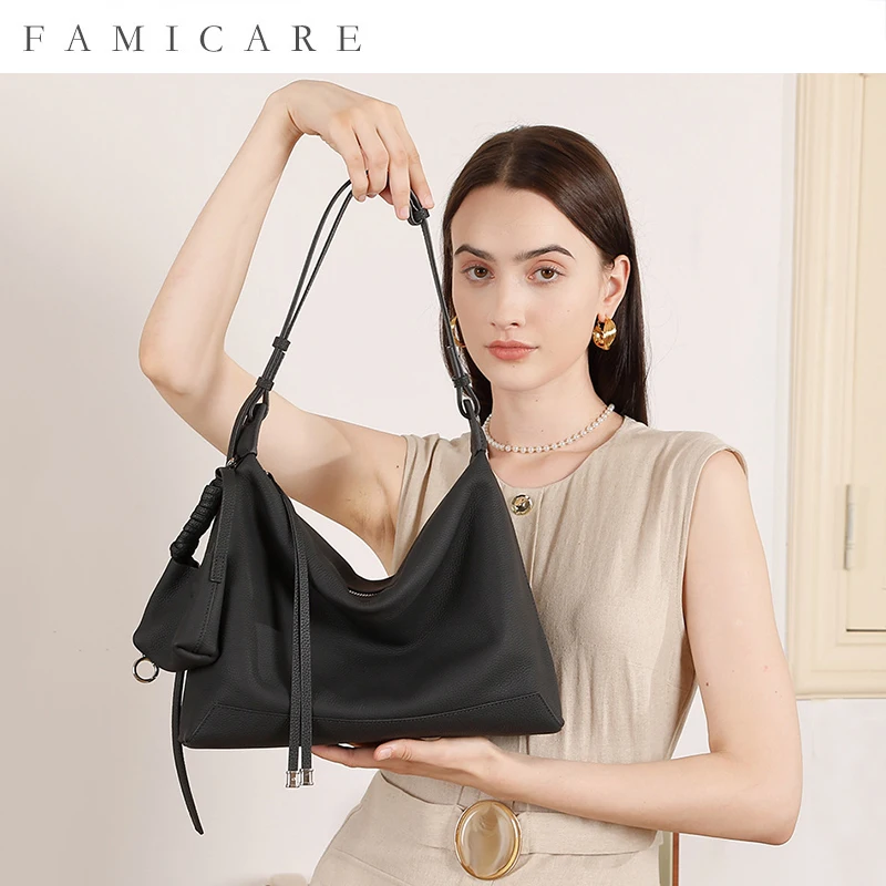 

New Women's Large Capacity Commuting Tote Handba Ladies Solid Color Shoulder Crossbody Girls Fashionable Versatile Armpit Bag
