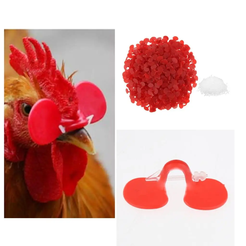 

1000 Pairs Red Poultry 1 2.25kg Hen Chicken Eyeglasses Anti- With