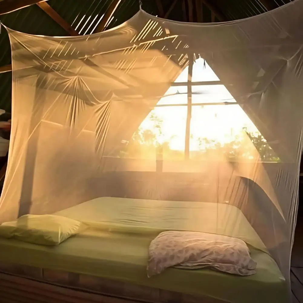 Sexy Mosquito Nets Palace Four Door King/Queen Double Size Home Single Beds Prevent Insect Outdoor Square Grace White Canopy Net