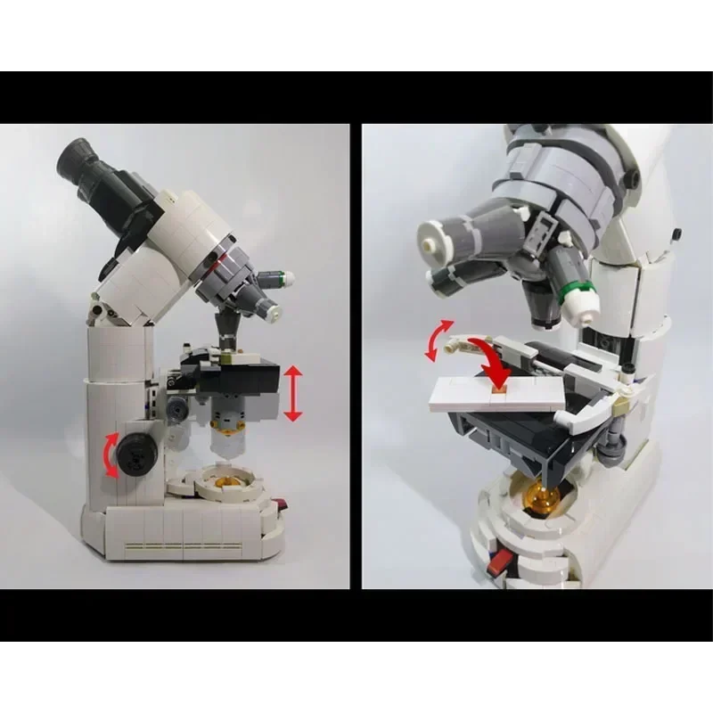 Neue weiße MOC-146314 Mikrobieller Verstärker Verbundmikroskop Montage Baustein Modell 1320 Teile Kinder Geburtstag Spielzeug Geschenk
