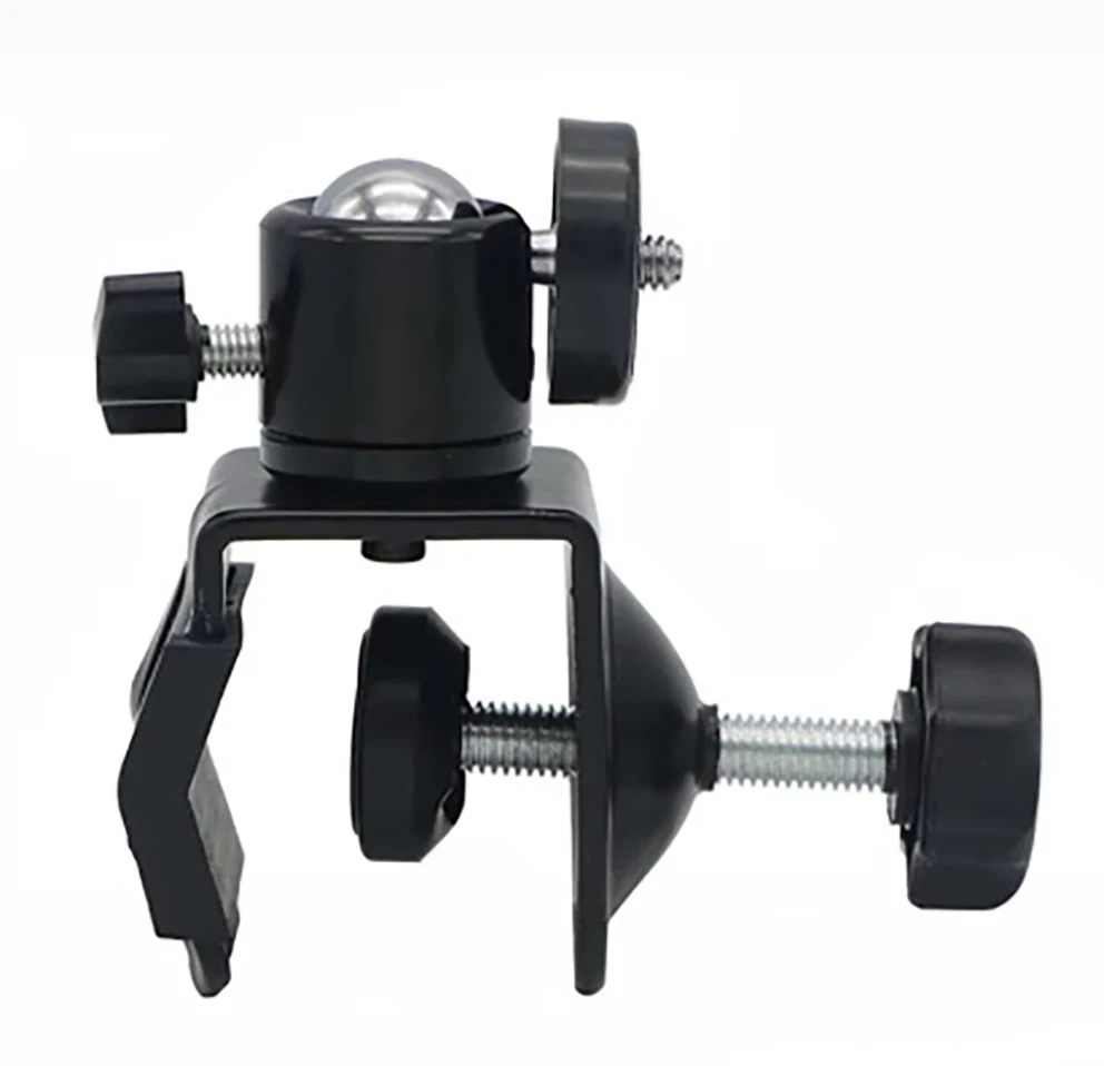 New Photo Studio U Clip Clamp with Ball Head Bracket Fr Camera Flash Light stand， 1/4 ball head with clamp, 1/4-20 head