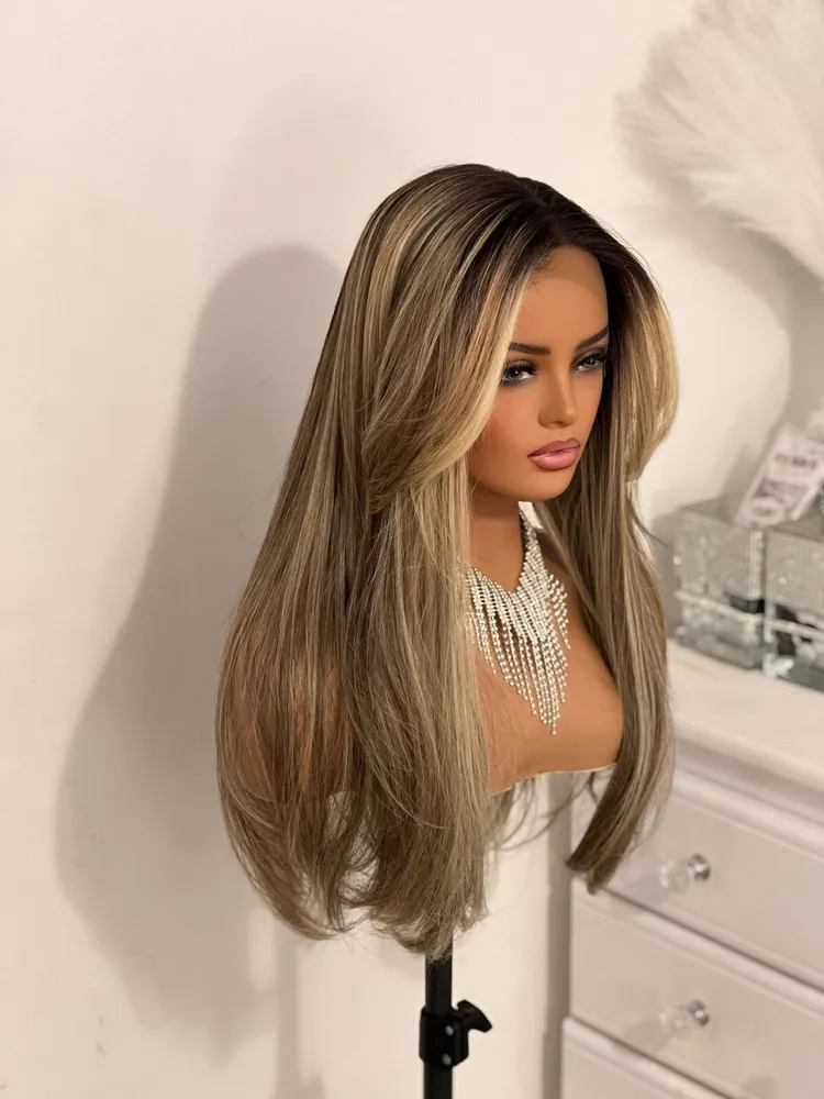 الستار بانج الباروكات الدانتيل الأوسط غلويليس مقاومة للحرارة MS. ماينا شعر مستعار اصطناعي #5