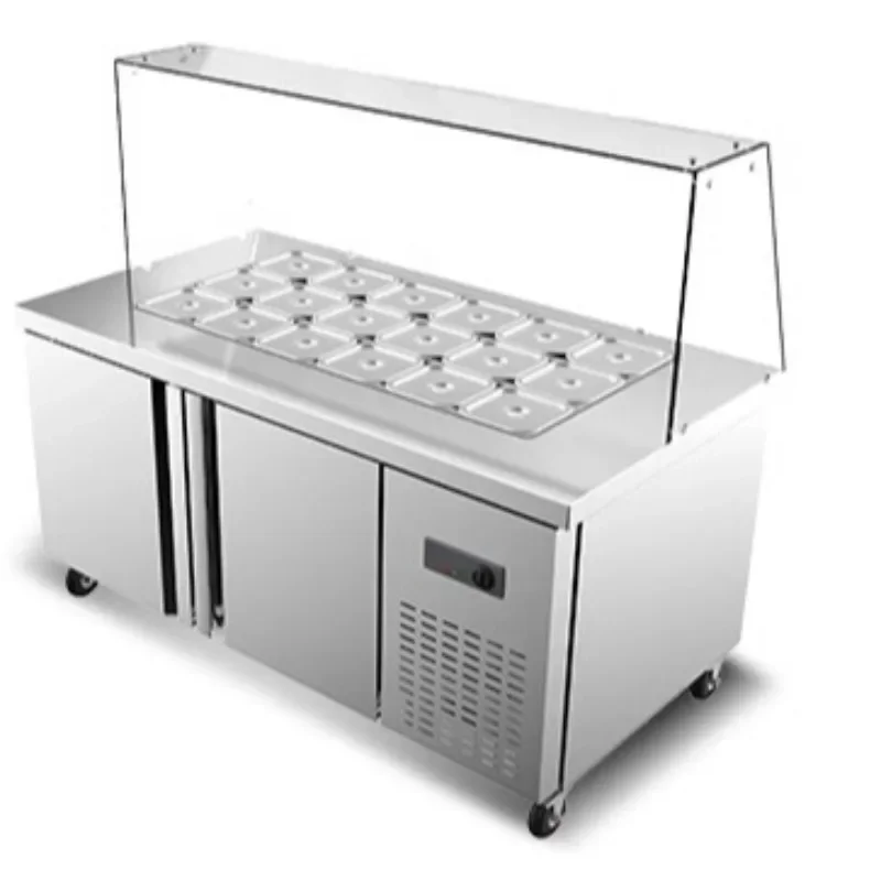Fruit fishing display cabinet slotted salad Taiwanese refrigerated refrigerator