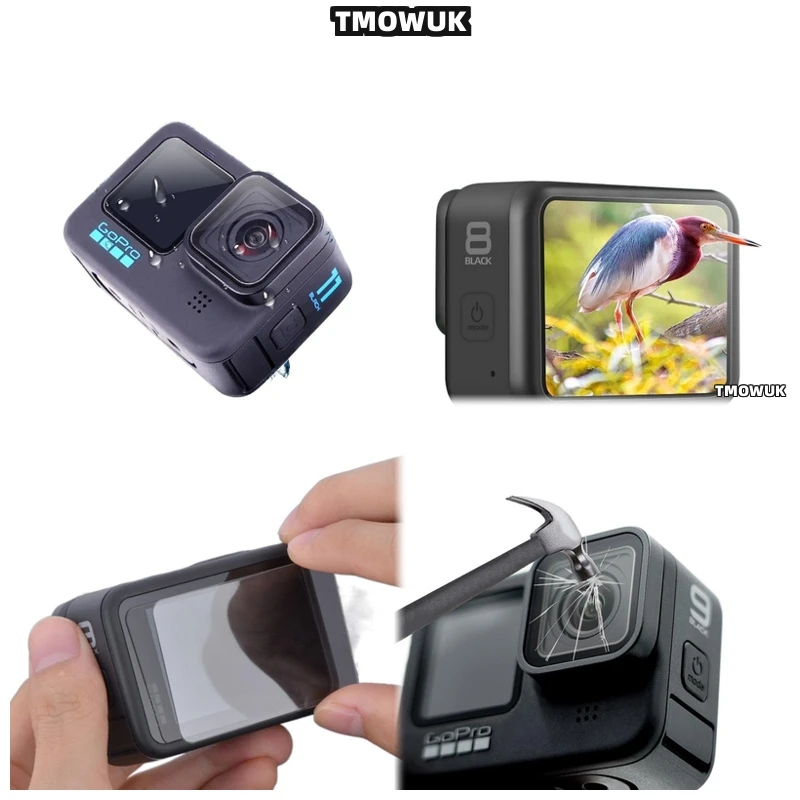 

For GoPro Hero12 11 10 9 Dual-Purpose Screen Protector - 9H Tempered Glass Privacy Filter Full Coverage Front/Back With Anti-Yel