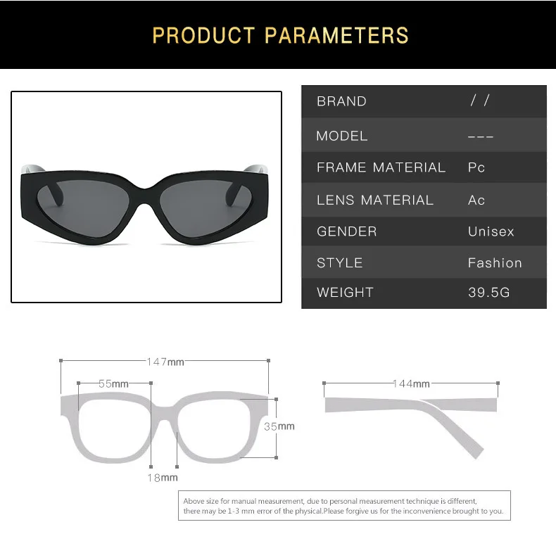 Neue Vintage Cat-Eye Sonnenbrille für Damen und Herren, Marken-Rundbrille, Ovale Sonnenbrille für Männer und Frauen – Detail 16