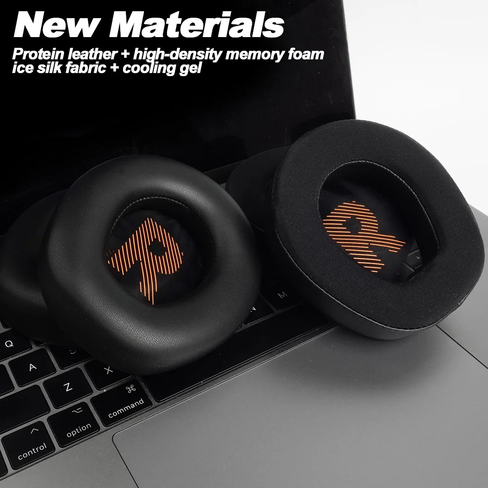 Bantalan Earphone untuk JBL Quantum Q800 Q600 Bantalan Telinga Pengganti Kebisingan Headphone Penutup Telinga Penutup Memori Jaring Protein Spons