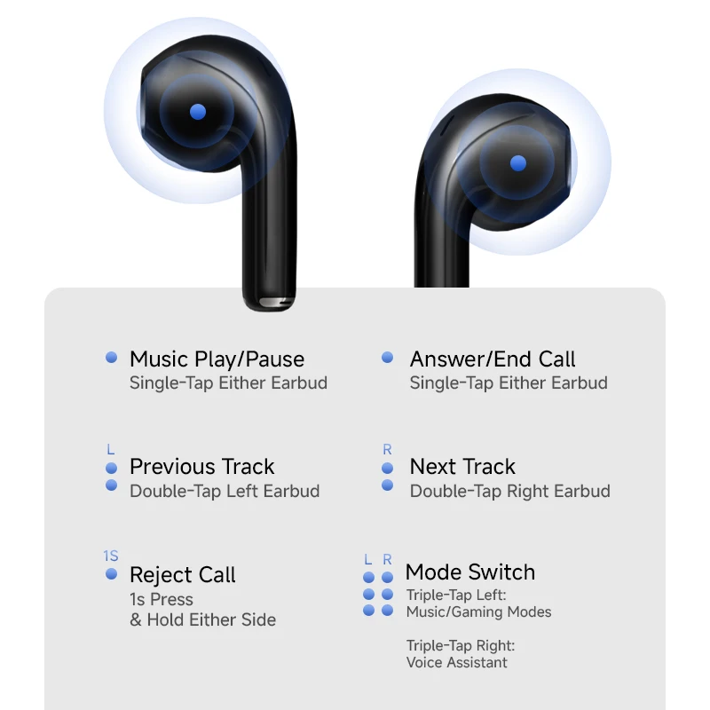 Słuchawki Bluetooth ND Air3 Zestaw słuchawkowy Bluetooth 5.4 do gier HyperBass 3.0 Wzmocnienie akustyczne Stereofoniczne słuchawki HiFi z redukcją szumów