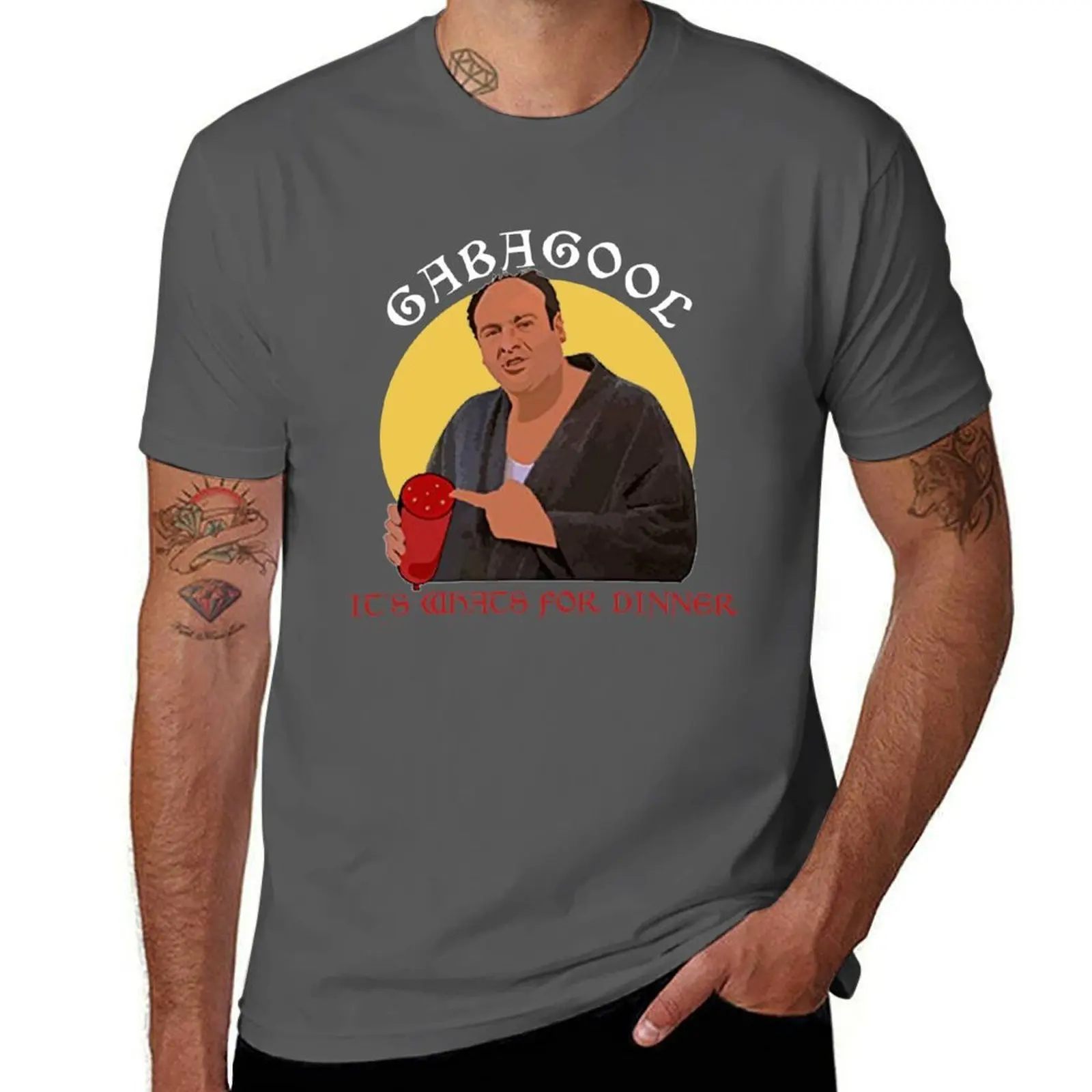 

Копия Габаголя - Это что для ужина - футболка Tony Soprano, мужские футболки для мужчин, футболки с принтами, футболка