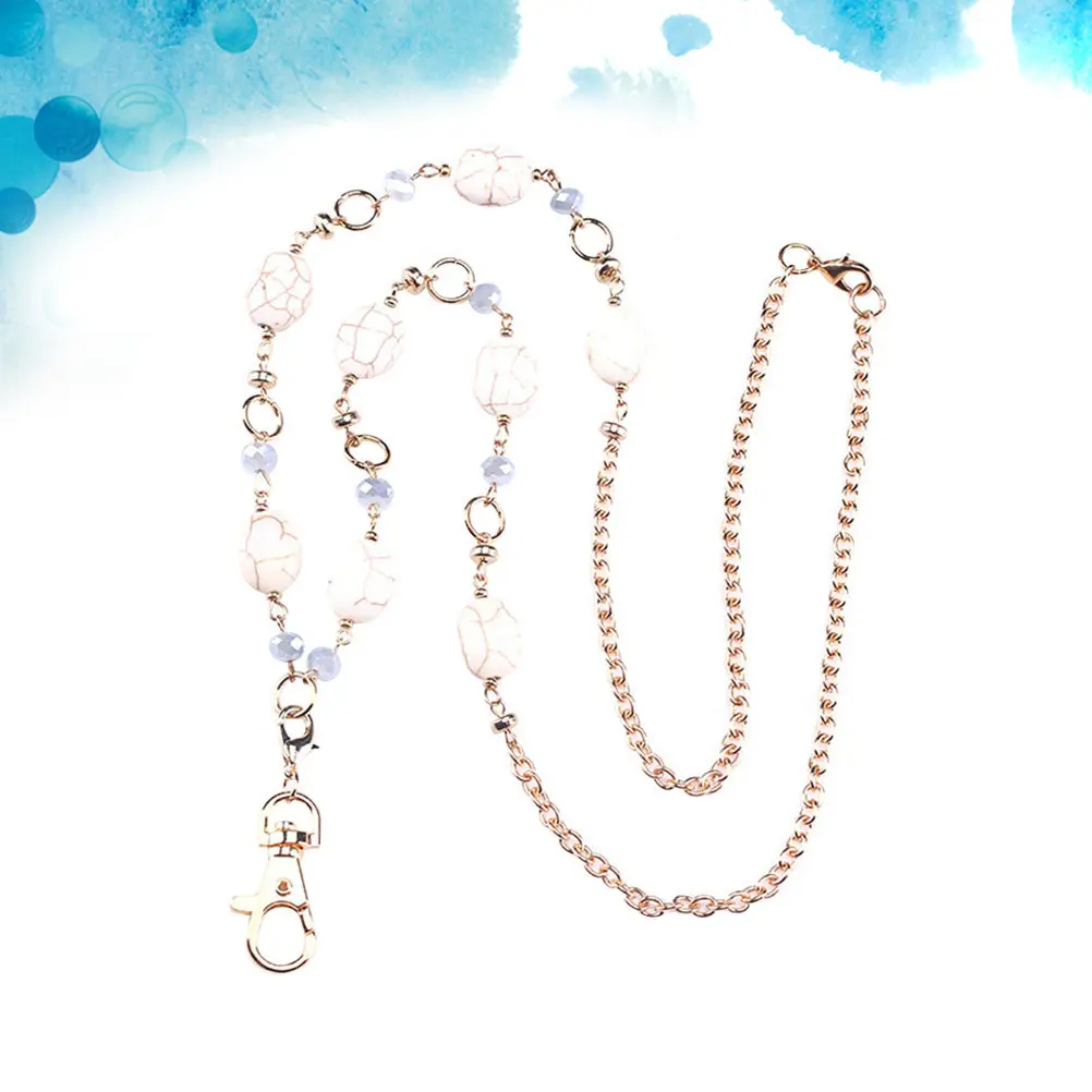 

Fashion Beads Turquoise Necklace Lanyard Necklace for Keys Id Badge Phone Office School Banquet Id Badge Holder