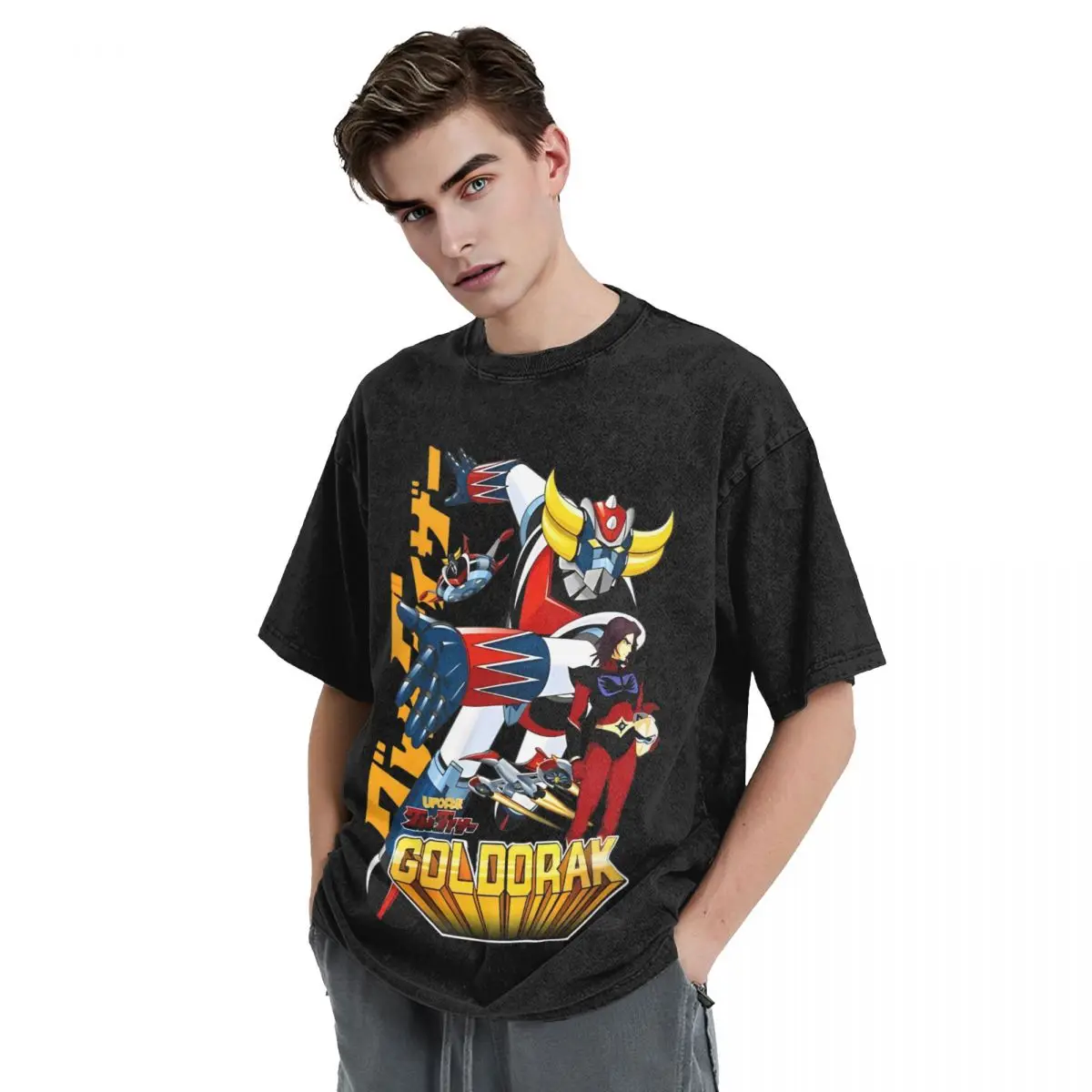 Grendiser Aka GOLDORAK Dukefleed camiseta lavada ropa de calle camiseta Mazinger Z Anime Goldorak camisetas para hombres mujeres de gran tamaño