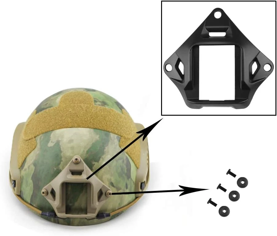 FAST Helmet Accessories Bundle, ARC Side Guide Rails + NVG Helmet Shroud Adapter + 11Pcs Hook and Loop Patches Set