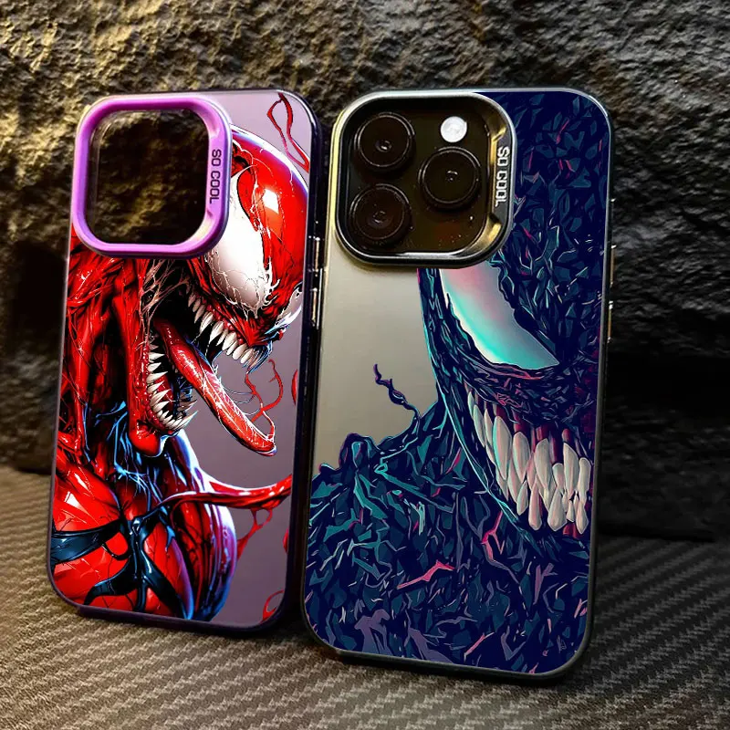 

Phone Case For iPhone 11 12 13 14 15 16 17 Pro Max 16e 17E 17 Air Plus 13 Mini Shockproof Fundas Back Cover Marvel Venom Cool