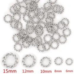 50pcs Stainless Steel Spiral Open Jump Rings Diy Jewelry Making Accessories Split Rings Connectors For Jewelry Making Supplies