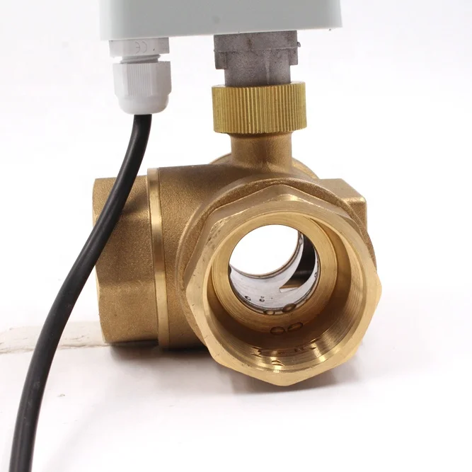 DN15 DN20 DN25 DN32 DN40 DN50 Electric Ball Valve for HVAC FCU  Flow Control Valve 3-way Motorized Valve
