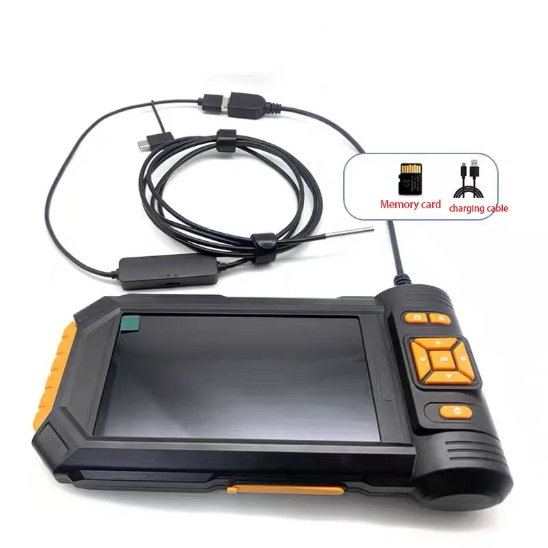 3.3mm industrial endoscope camera with 5-inch display HD 720P automotive inspection endoscope with 6 LED for pipeline inspection