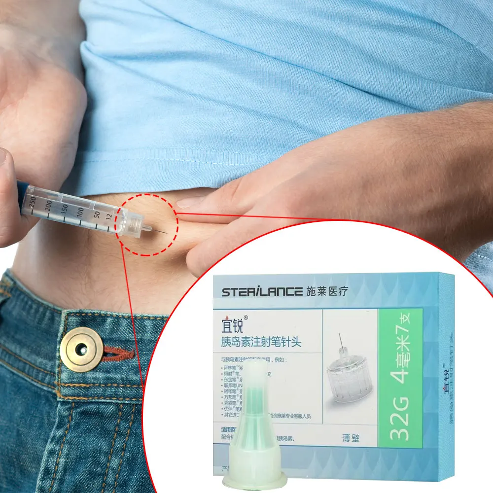 7Pcs/Box Insulin Pen Assorted 31G 32G 4mm 5mm 6mm 8mm Single Use Safe For Home Or Hospital Use