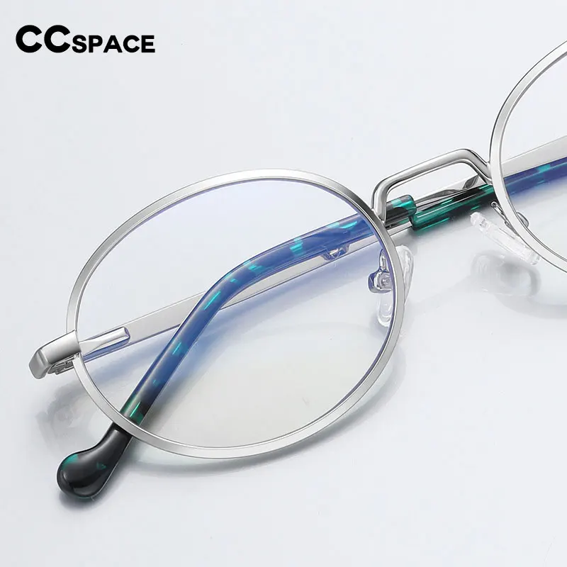 56142 Classic Anti-Blue Light Glasses Frame Oval Brand Designer Fashion Metal Optical Frames Computer Glasses