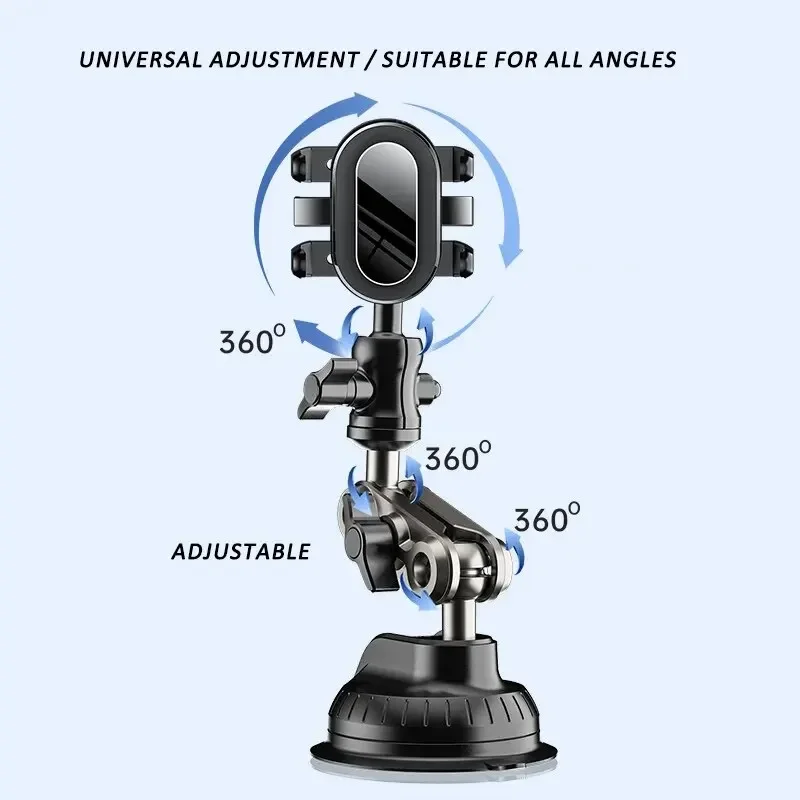 VIKEFON Car Phone Mount Video Recording Universal Magic Arm Suction Car Phone Holder Mount Windshield Window Glass Vlog Shooting