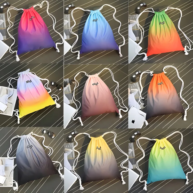 Mochila de Nylon impermeável com Bundle Bolso, Mochila Desportiva Portátil, Acampamento Ao Ar Livre, Lazer, Natação, Saco de Fitness